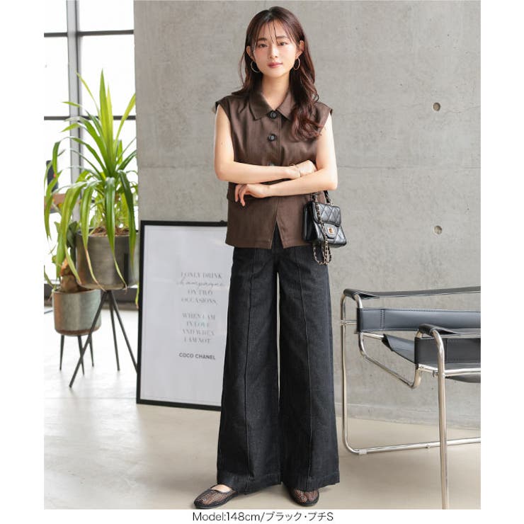 [ Petitle / プチレ ] ワイドレッグデニムパンツ［M4256］ | KOBE LETTUCE | 詳細画像10 