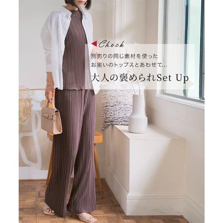 カットオフプリーツワイドパンツ［M4261］ワイド パンツ プリーツ | KOBE LETTUCE | 詳細画像3 