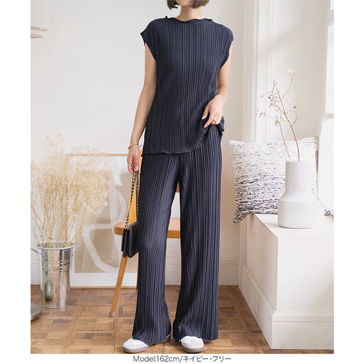 カットオフプリーツワイドパンツ［M4261］ワイド パンツ プリーツ | KOBE LETTUCE | 詳細画像8 