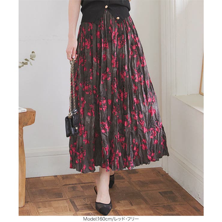 ワッシャープリーツ花柄スカート［M4265］ | KOBE LETTUCE | 詳細画像5 