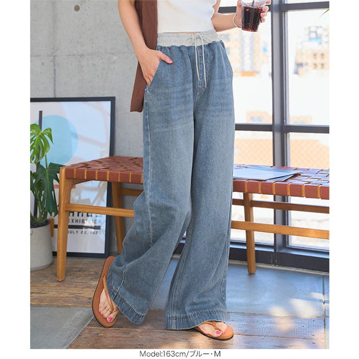 ウエストスウェット切替デニムパンツ［M4273］ | KOBE LETTUCE | 詳細画像3 