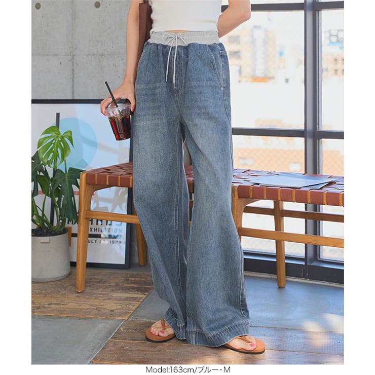 ウエストスウェット切替デニムパンツ［M4273］ | KOBE LETTUCE | 詳細画像5 