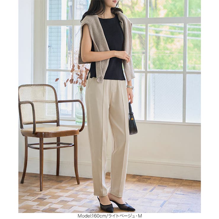 選べるサイズ 美脚ポンチテーパードパンツ 美脚 | KOBE LETTUCE | 詳細画像7 