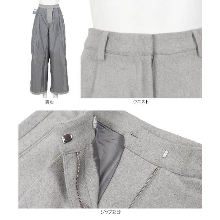 フェイクウールタックワイドパンツ［M4278］ フェイクウール タック | KOBE LETTUCE | 詳細画像18 