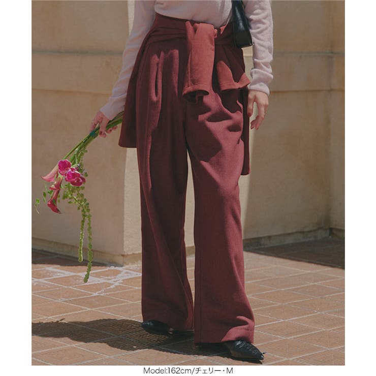 フェイクウールタックワイドパンツ［M4278］ フェイクウール タック | KOBE LETTUCE | 詳細画像8 