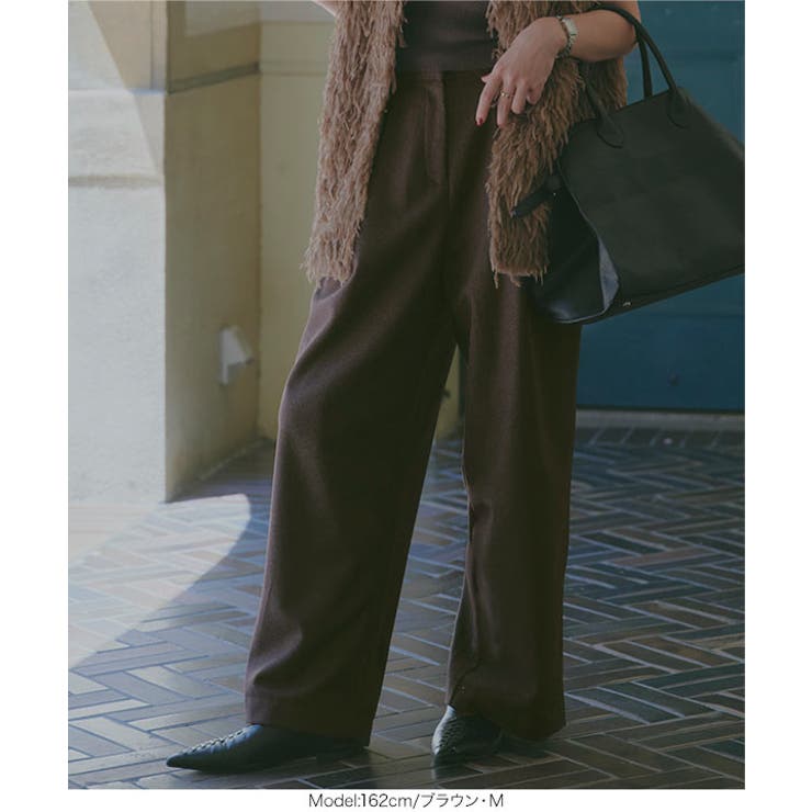 フェイクウールタックワイドパンツ［M4278］ フェイクウール タック | KOBE LETTUCE | 詳細画像12 