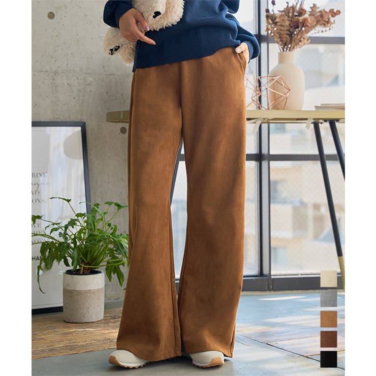 選べる3サイズ錯覚美脚ポンチスエードパンツ［M4292］ 錯覚美脚 ポンチ | KOBE LETTUCE | 詳細画像1 