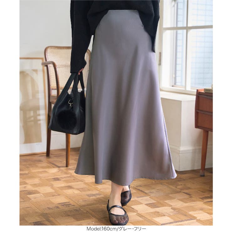 サテンタイトスカート［M4300］ [神戸レタス] サテン | KOBE LETTUCE | 詳細画像6 