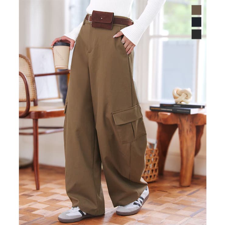 ミニポーチベルト付きカーゴカーブパンツ ミニポーチベルト付き カーゴカーブパンツ | KOBE LETTUCE | 詳細画像1 