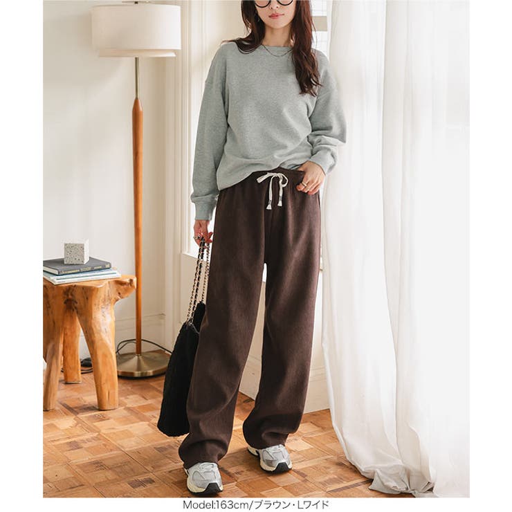 M L 裏ボアコーデュロイワイドパンツ | KOBE LETTUCE | 詳細画像9 