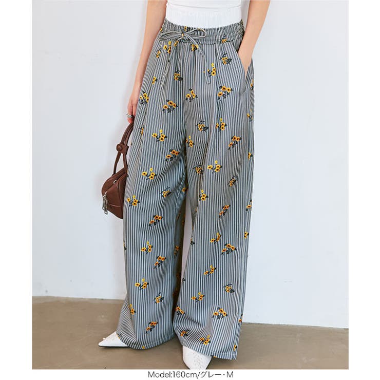 ダブルウエストストライプワイドパンツ［M4333］ ストライプ ワイドパンツ | KOBE LETTUCE | 詳細画像3 