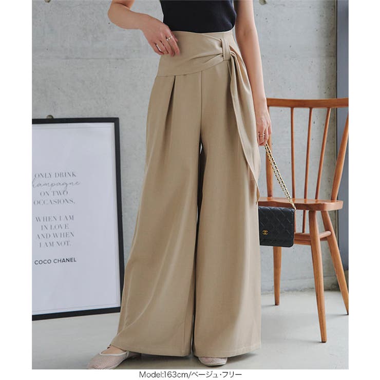 ウエストリボンワイドパンツ［M4338］ ウエストリボン ワイドパンツ | KOBE LETTUCE | 詳細画像2 