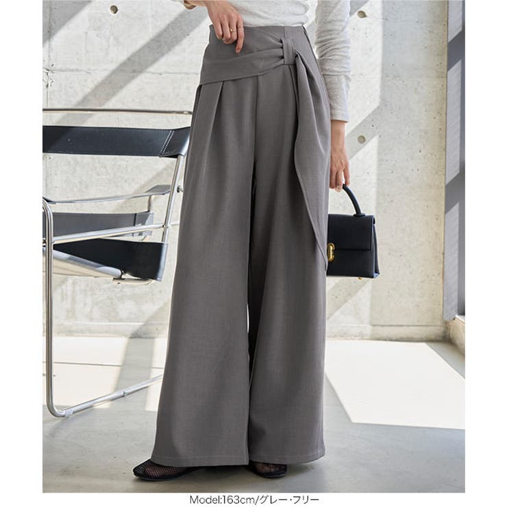 ウエストリボンワイドパンツ［M4338］ ウエストリボン ワイドパンツ | KOBE LETTUCE | 詳細画像5 