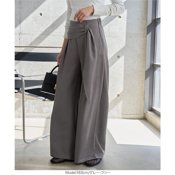 ウエストリボンワイドパンツ［M4338］ ウエストリボン ワイドパンツ | KOBE LETTUCE | 詳細画像6 