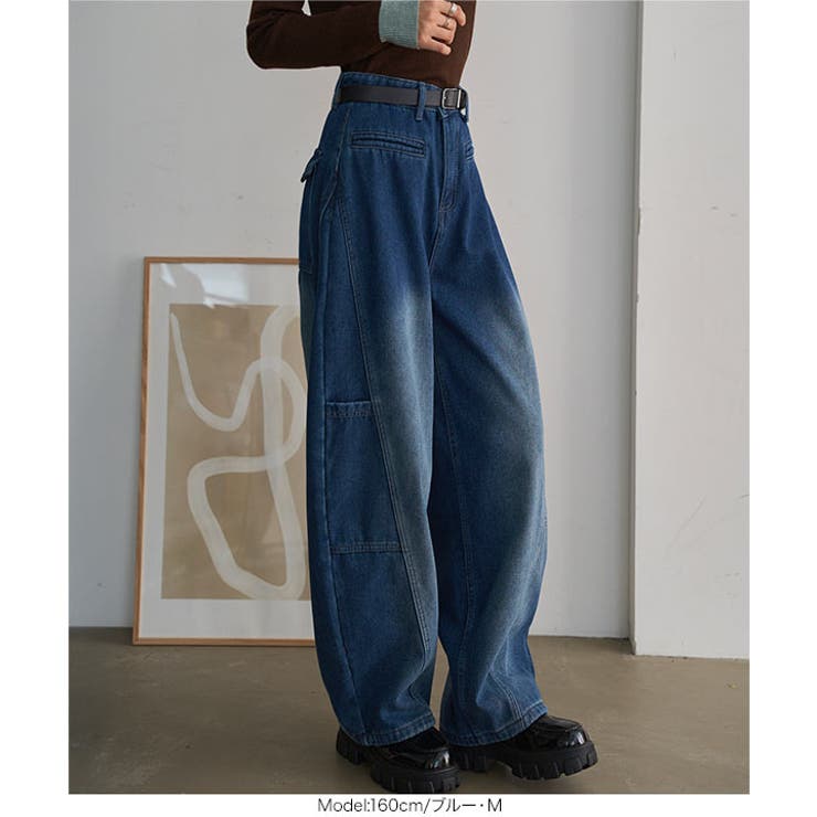 裏ファーバレルレッグカーゴデニムパンツ 裏ファー バレルレッグ | KOBE LETTUCE | 詳細画像4 