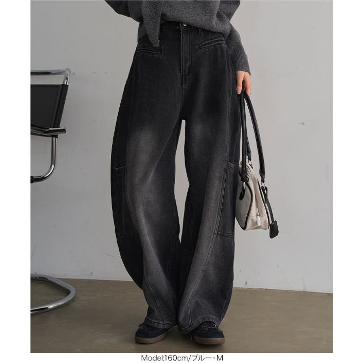 裏ファーバレルレッグカーゴデニムパンツ 裏ファー バレルレッグ | KOBE LETTUCE | 詳細画像7 