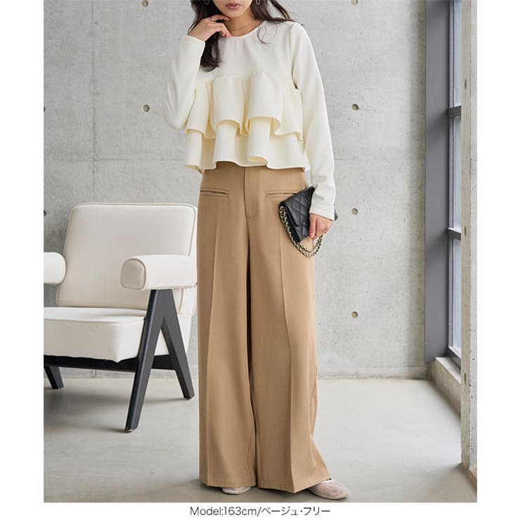 デザインポケットワイドパンツ［M4348］ タック ワイドパンツ | KOBE LETTUCE | 詳細画像3 