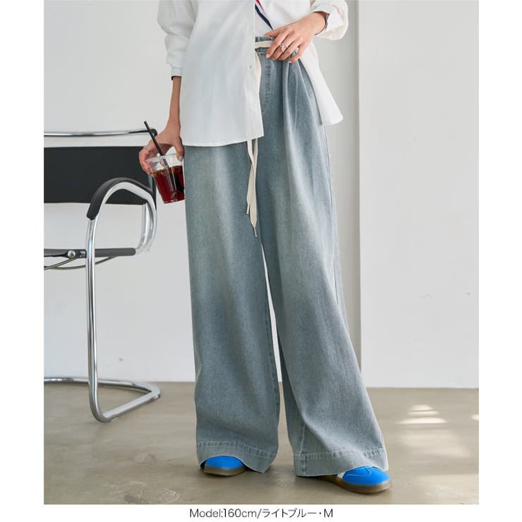 イージーワイドデニムパンツ［M4356］ ワイド デニムパンツ | KOBE LETTUCE | 詳細画像6 