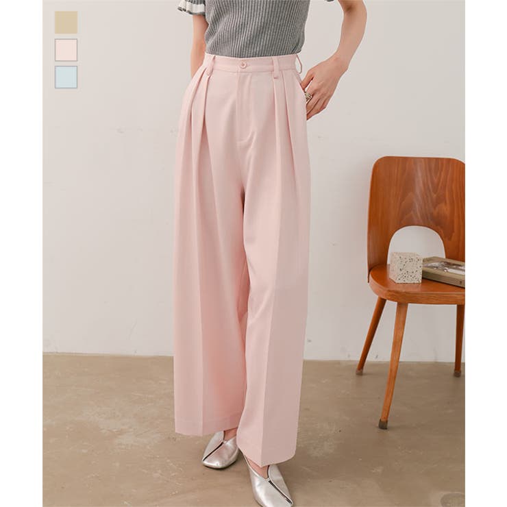 ツータックワイドパンツ［M4363］ ツータック ワイドパンツ | KOBE LETTUCE | 詳細画像1 