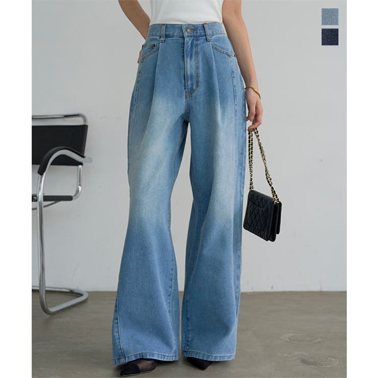 フロントタックワイドデニムパンツ［M4369］ フロントタック ワイド | KOBE LETTUCE | 詳細画像1 