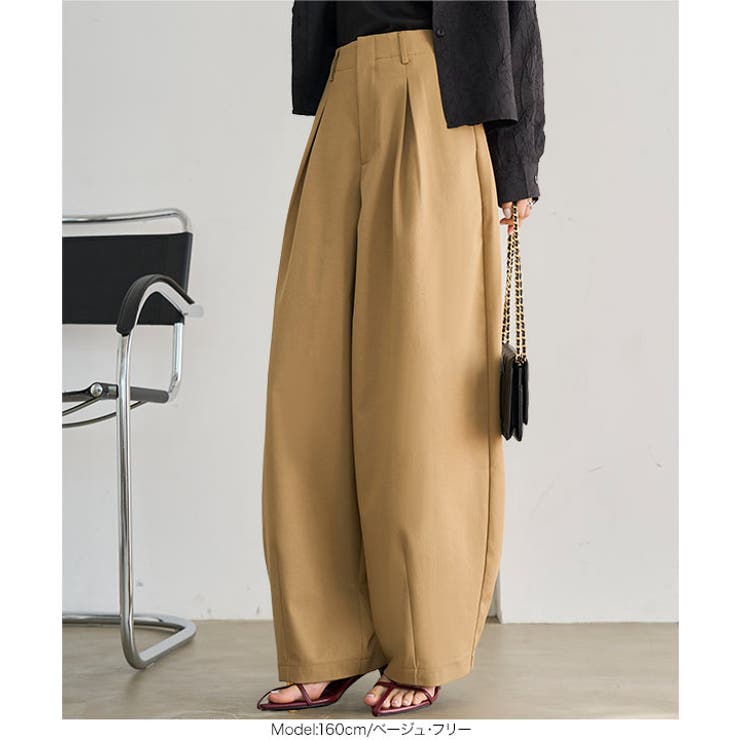 タックワイドカーブパンツ［M4381］ タック ワイド | KOBE LETTUCE | 詳細画像3 