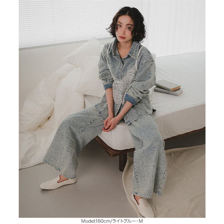 ブークレーデニムワイドパンツ［M4389］ デニム ワイドパンツ | KOBE LETTUCE | 詳細画像5 