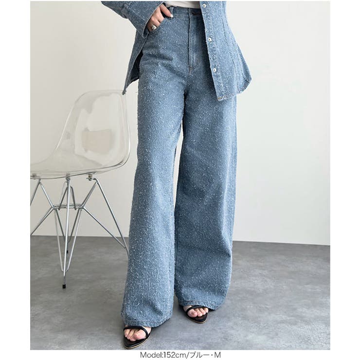 ブークレーデニムワイドパンツ［M4389］ デニム ワイドパンツ | KOBE LETTUCE | 詳細画像8 