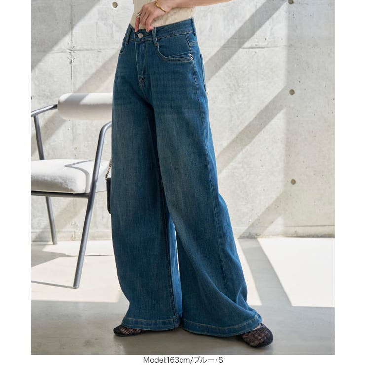 ストレッチワイドバギーデニムパンツ［M4398］ ワイド バギー | KOBE LETTUCE | 詳細画像2 