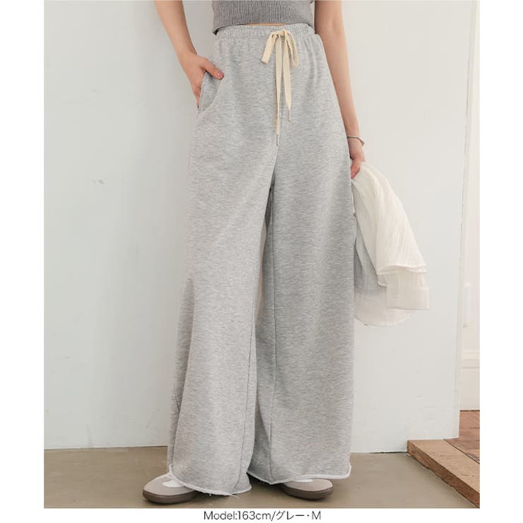 裾切りっぱなしスウェットワイドパンツ［M4413］ スウェットパンツ 裾切りっぱ… | KOBE LETTUCE | 詳細画像5 