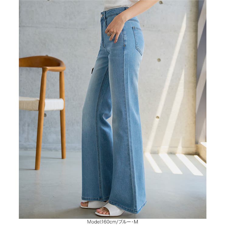 ストレッチフレアデニムパンツ［M4429］ ストレッチ フレア | KOBE LETTUCE | 詳細画像4 