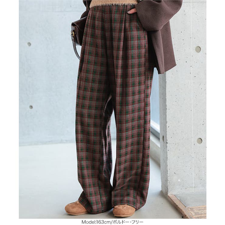 チェック柄ワイドパンツ［M4484］ チェック柄ワイドパンツ レディース | KOBE LETTUCE | 詳細画像7 