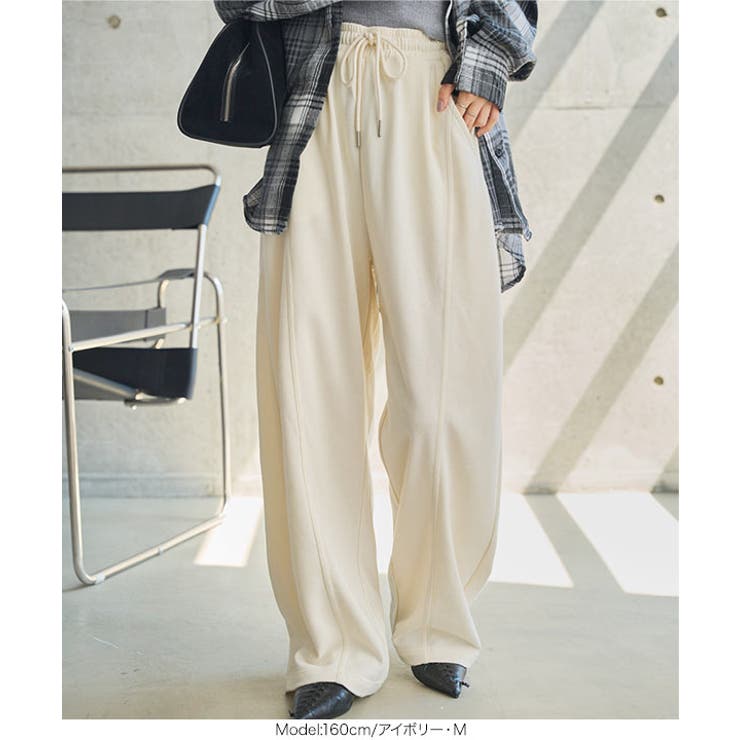 スウェット素材ワイドカーブパンツ［M5050］ | KOBE LETTUCE | 詳細画像5 