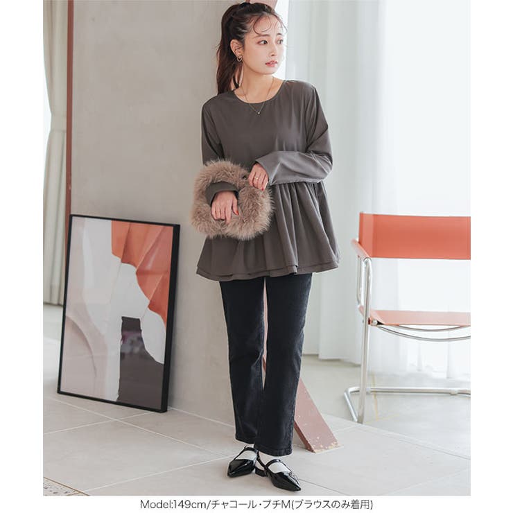  ショートニット×ペプラムブラウスセット | KOBE LETTUCE | 詳細画像18 