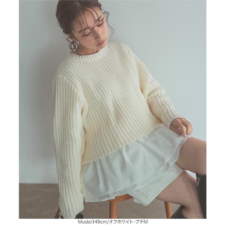 ショートニット×ペプラムブラウスセット[品番：KO000014819