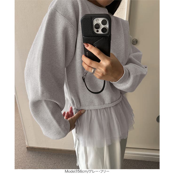  スウェットライクドッキングニットトップス | KOBE LETTUCE | 詳細画像15 