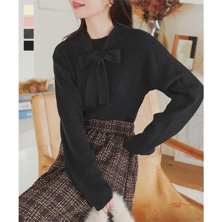 2wayボウタイリボンニット［N1126］[品番：KO000014933]｜KOBE LETTUCE