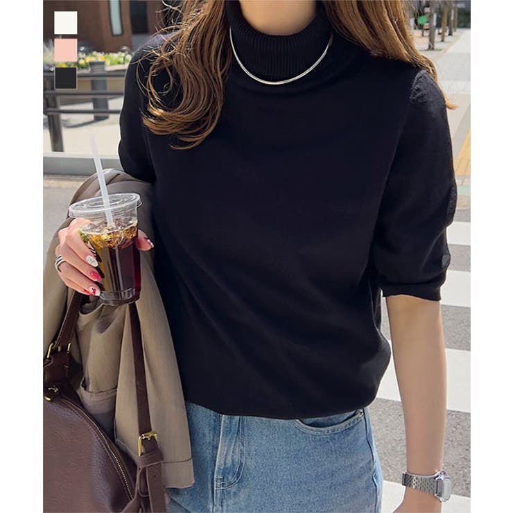 タートルドルマン5分袖スプリングニット［N1154］ | KOBE LETTUCE | 詳細画像1 