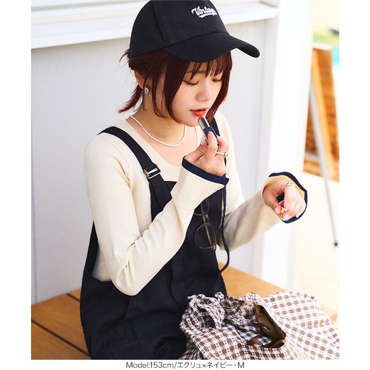 [ みーちゃんコラボ ] 着痩せバイカラーニットトップス［N1159］[品番：KO000015067]｜KOBE  LETTUCE（コウベレタス）のレディースファッション通販｜SHOPLIST（ショップリスト）