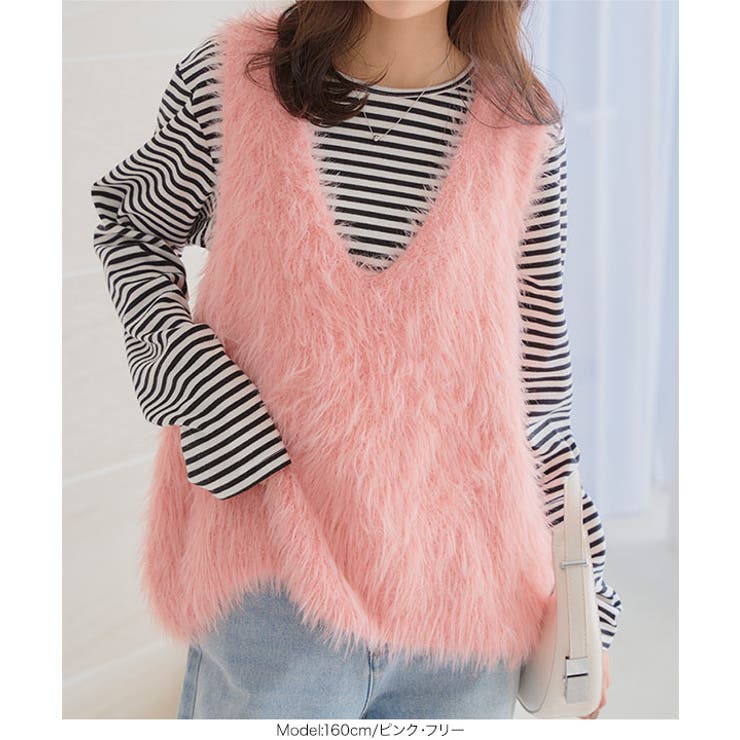 シャギーロングニットベスト［N1169］ | KOBE LETTUCE | 詳細画像5 