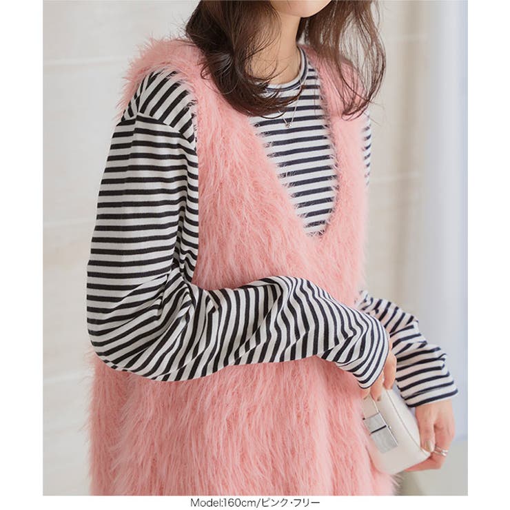 シャギーロングニットベスト［N1169］ | KOBE LETTUCE | 詳細画像6 