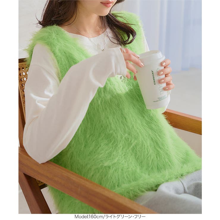 シャギーロングニットベスト［N1169］ | KOBE LETTUCE | 詳細画像8 