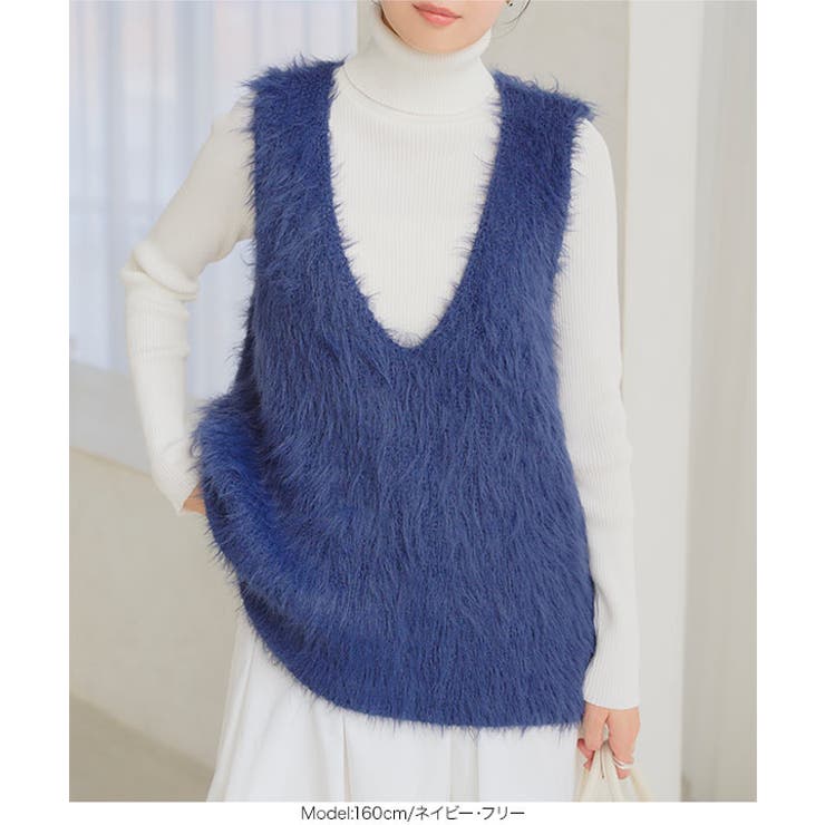 シャギーロングニットベスト［N1169］ | KOBE LETTUCE | 詳細画像9 