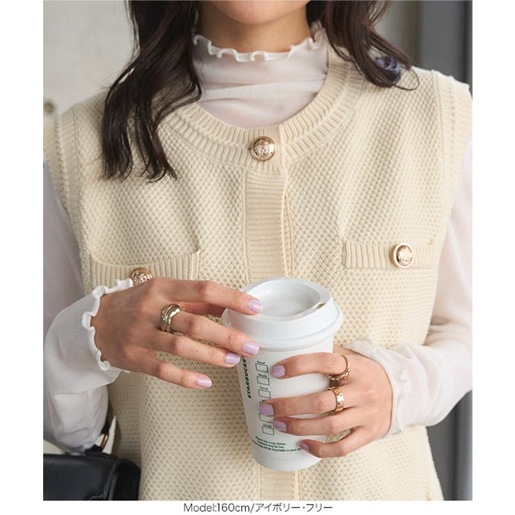 ノースリーブロングニットジャケット［N1172］ | KOBE LETTUCE | 詳細画像4 