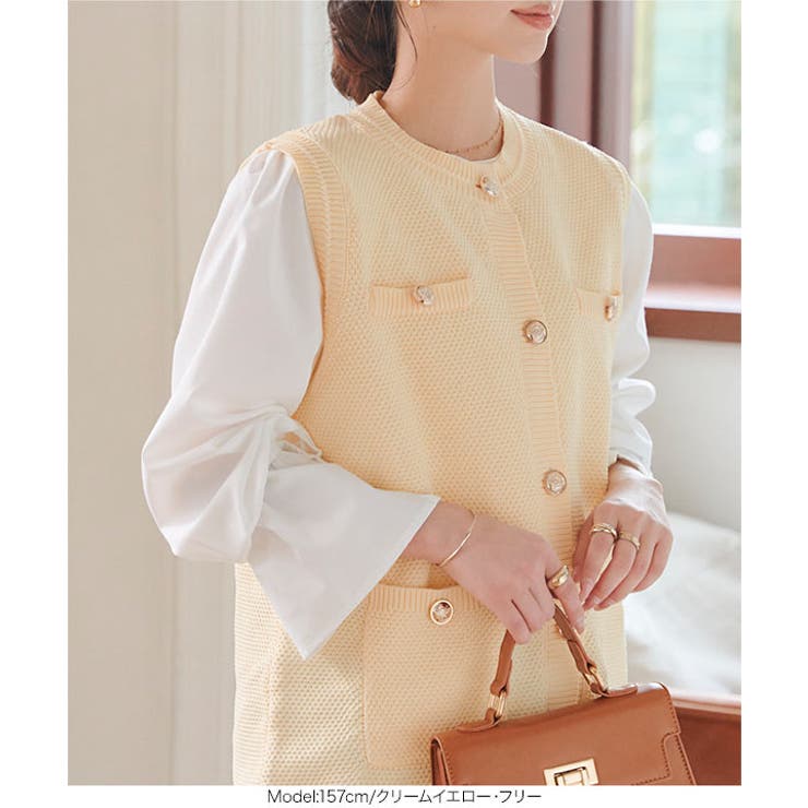 ノースリーブロングニットジャケット［N1172］ | KOBE LETTUCE | 詳細画像6 