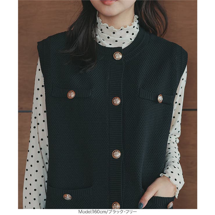 ノースリーブロングニットジャケット［N1172］ | KOBE LETTUCE | 詳細画像8 