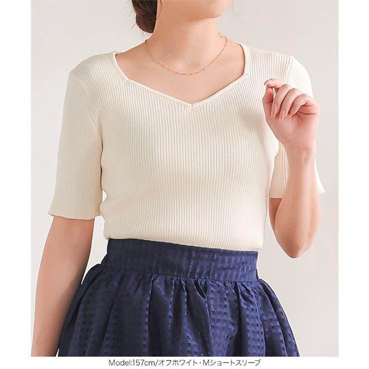 ハートネックリブニットトップス［N1177］ | KOBE LETTUCE | 詳細画像8 