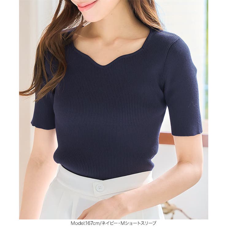 ハートネックリブニットトップス［N1177］ | KOBE LETTUCE | 詳細画像10 