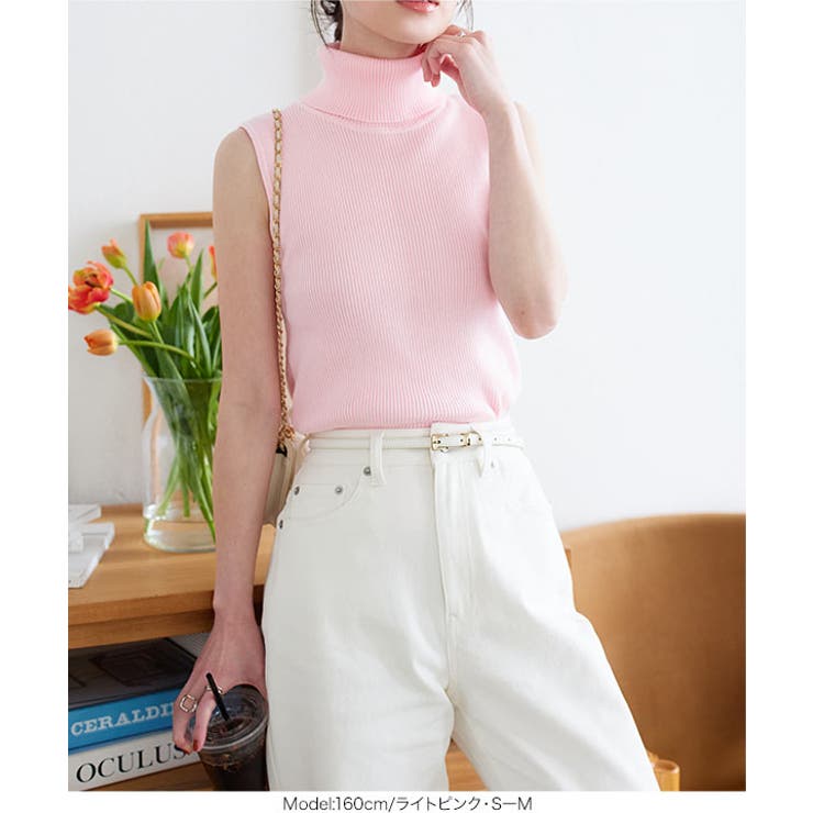 タートルネックノースリーブリブニット［N1178］ | KOBE LETTUCE | 詳細画像11 