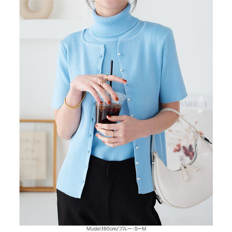 タートルネックノースリーブリブニット［N1178］ | KOBE LETTUCE | 詳細画像12 