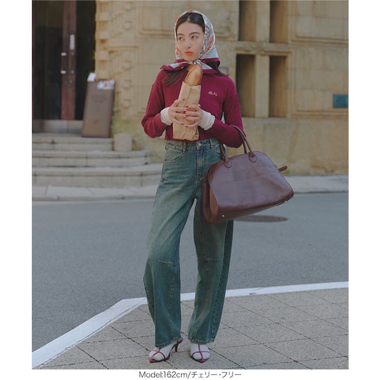 シアースリーブロゴ刺繍ケーブルニットカーディガン［N1205］ ケーブルニット … | KOBE LETTUCE | 詳細画像4 